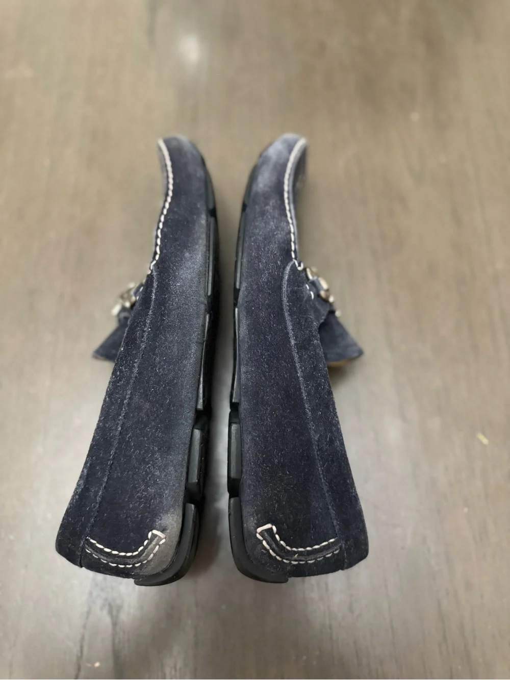 Salvatore Ferragamo Navy Suede Bit Loafers
